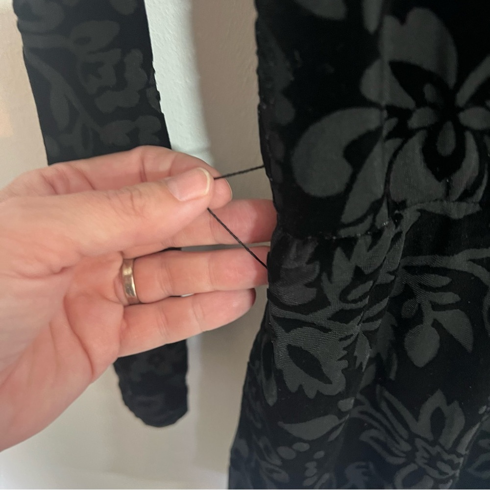 Sailor x Anthropologie Black Velvet Burnout Romper - Picture 9 of 12